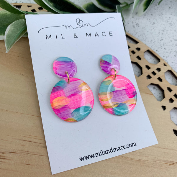 Brights Yupo Handpainted Dangle Earrings