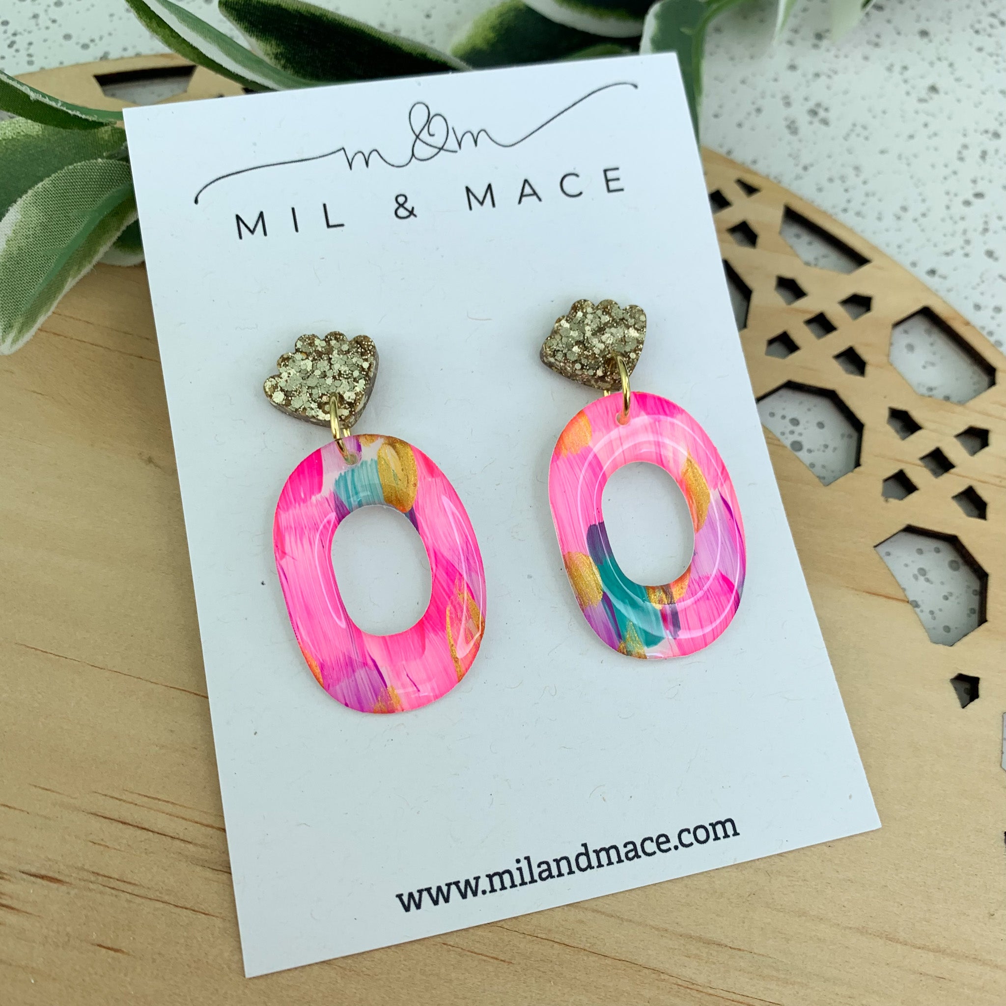 Brights Yupo Handpainted Dangle Earrings