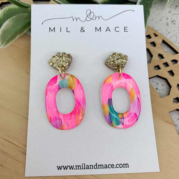 Brights Yupo Handpainted Dangle Earrings