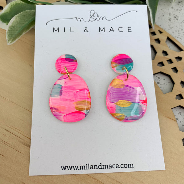 Brights Yupo Handpainted Dangle Earrings