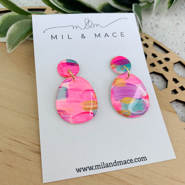 Brights Yupo Handpainted Dangle Earrings