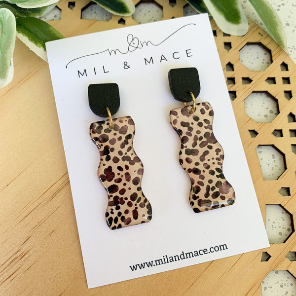 Cheetah Spot Yupo Dangle Earrings
