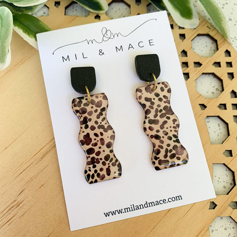 Cheetah Spot Yupo Dangle Earrings