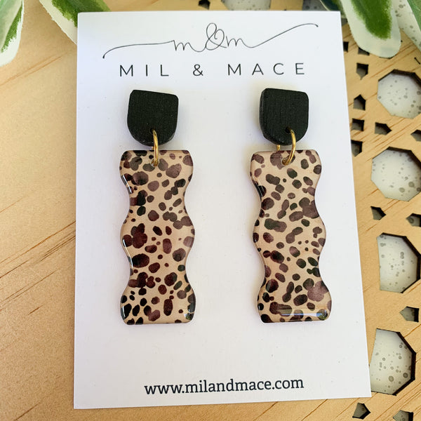 Cheetah Spot Yupo Dangle Earrings
