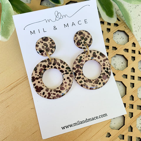 Cheetah Spot Yupo Dangle Earrings