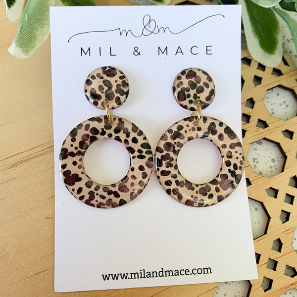 Cheetah Spot Yupo Dangle Earrings