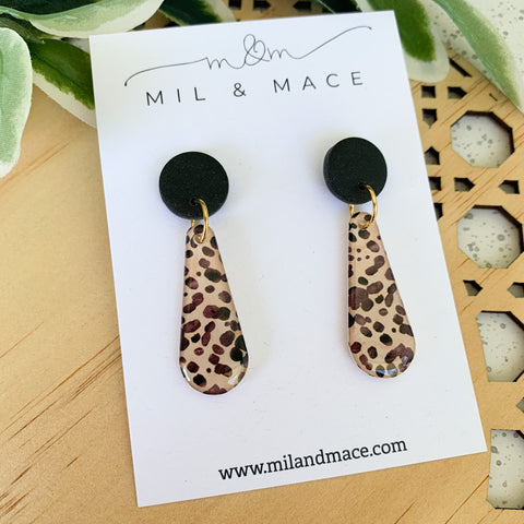 Cheetah Spot Yupo Dangle Earrings