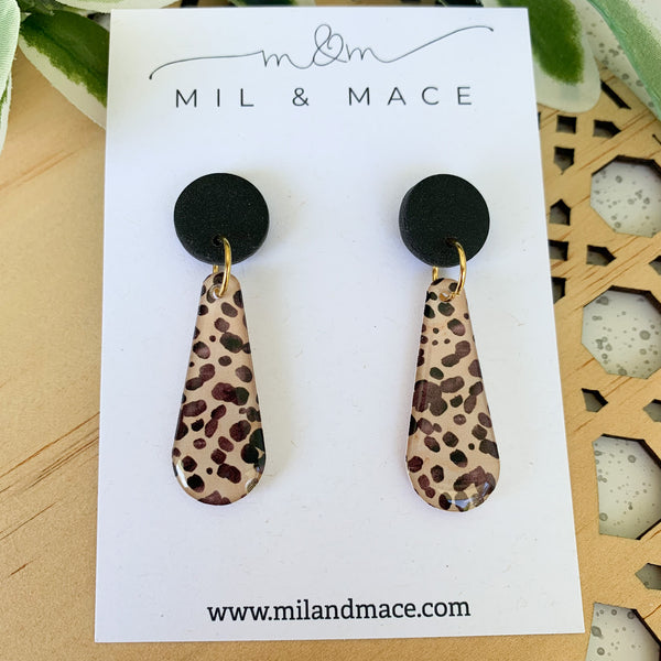 Cheetah Spot Yupo Dangle Earrings