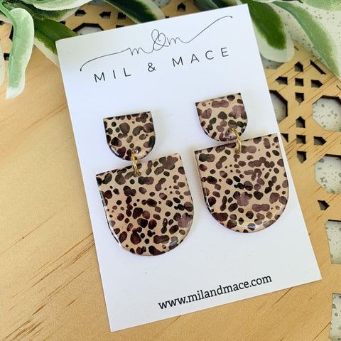 Cheetah Spot Yupo Dangle Earrings
