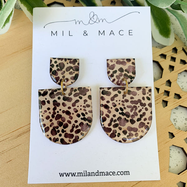 Cheetah Spot Yupo Dangle Earrings