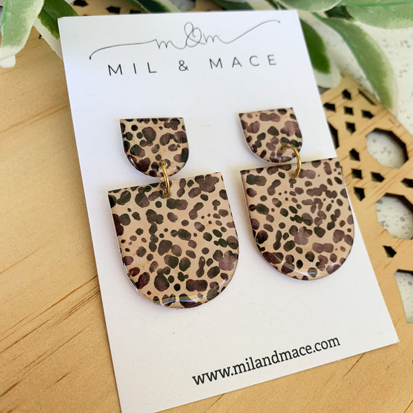 Cheetah Spot Yupo Dangle Earrings