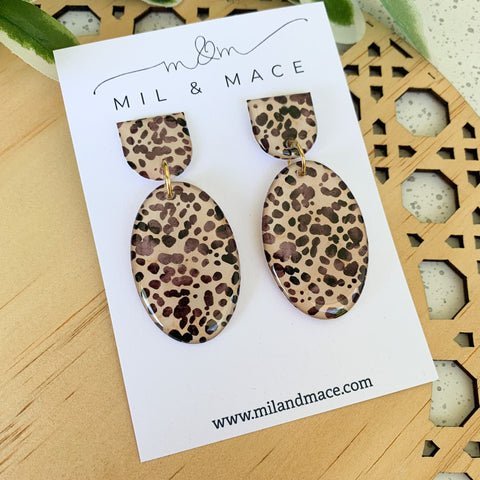 Cheetah Spot Yupo Dangle Earrings