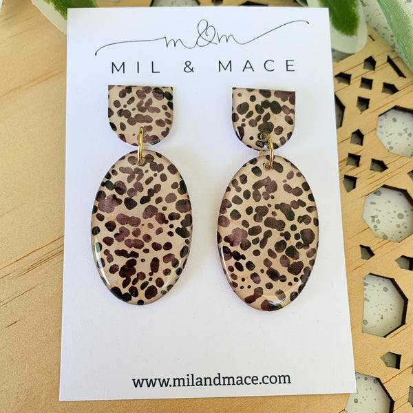 Cheetah Spot Yupo Dangle Earrings