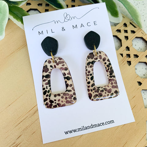 Cheetah Spot Yupo Dangle Earrings