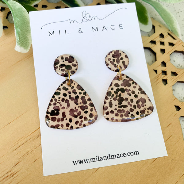 Cheetah Spot Yupo Dangle Earrings
