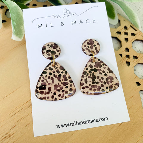 Cheetah Spot Yupo Dangle Earrings