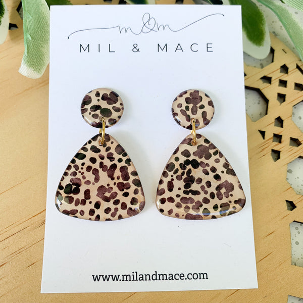 Cheetah Spot Yupo Dangle Earrings