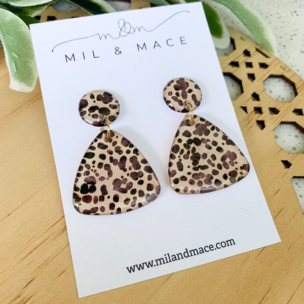 Cheetah Spot Yupo Dangle Earrings