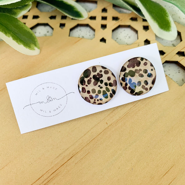 Cheetah Spot Yupo Stud Earrings