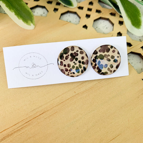 Cheetah Spot Yupo Stud Earrings