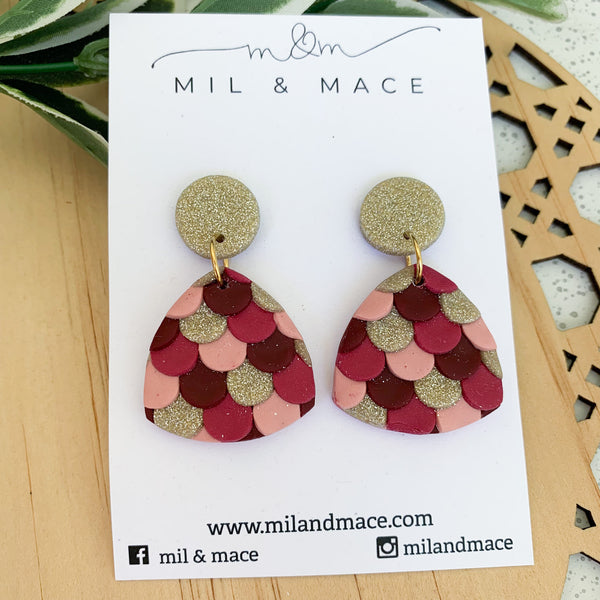 Pinata Burgundy Polymer Clay Dangle Earrings