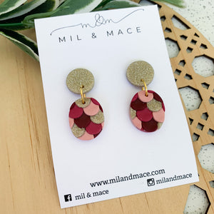 Pinata Burgundy Polymer Clay Dangle Earrings