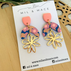 Spring Garden Polymer Clay Dangle Earrings