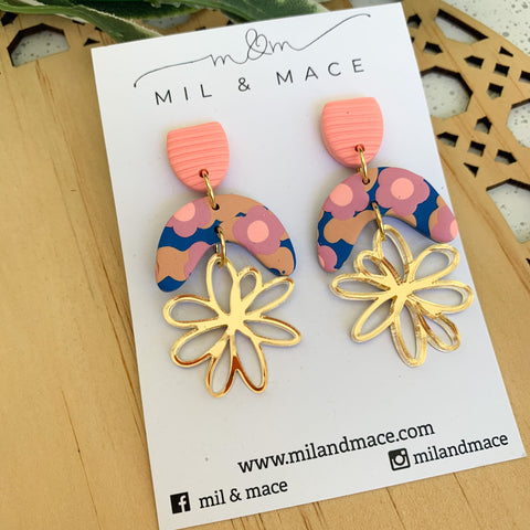 Spring Garden Polymer Clay Dangle Earrings