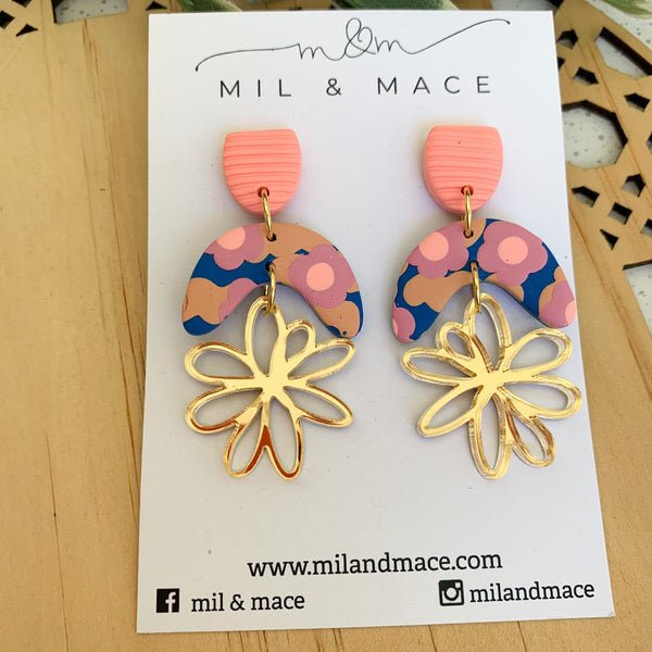 Spring Garden Polymer Clay Dangle Earrings