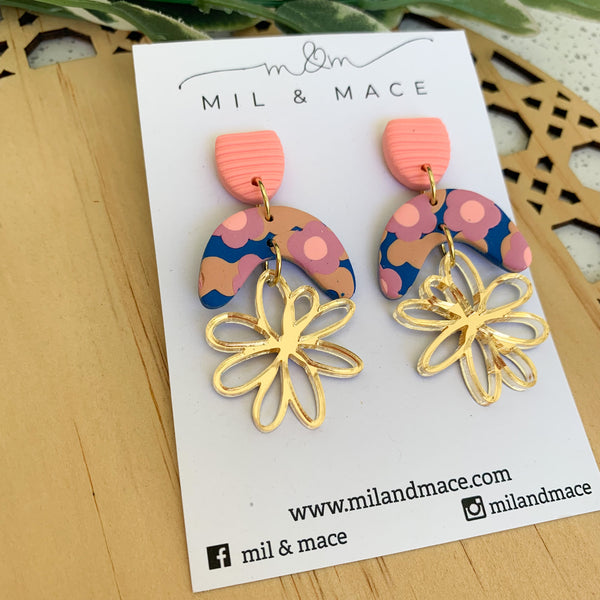 Spring Garden Polymer Clay Dangle Earrings