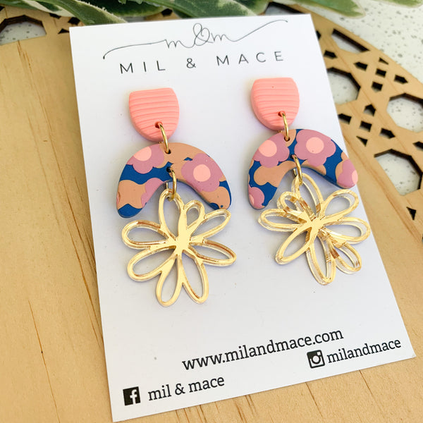 Spring Garden Polymer Clay Dangle Earrings