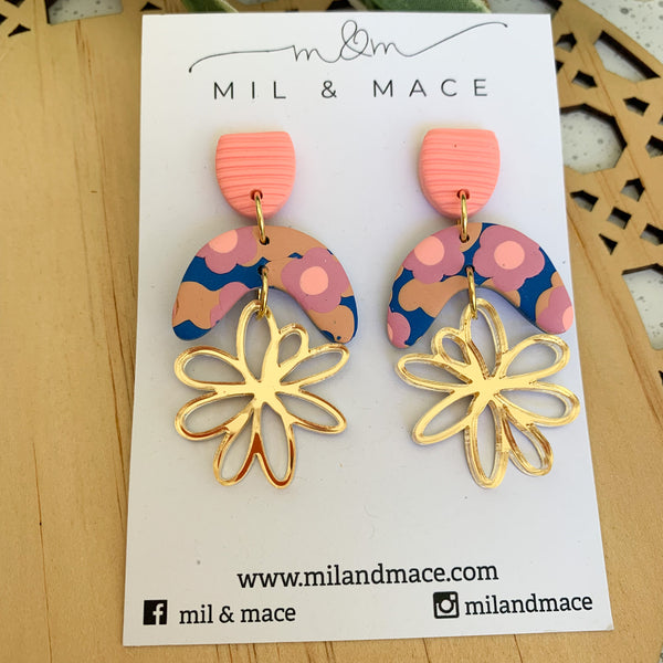 Spring Garden Polymer Clay Dangle Earrings