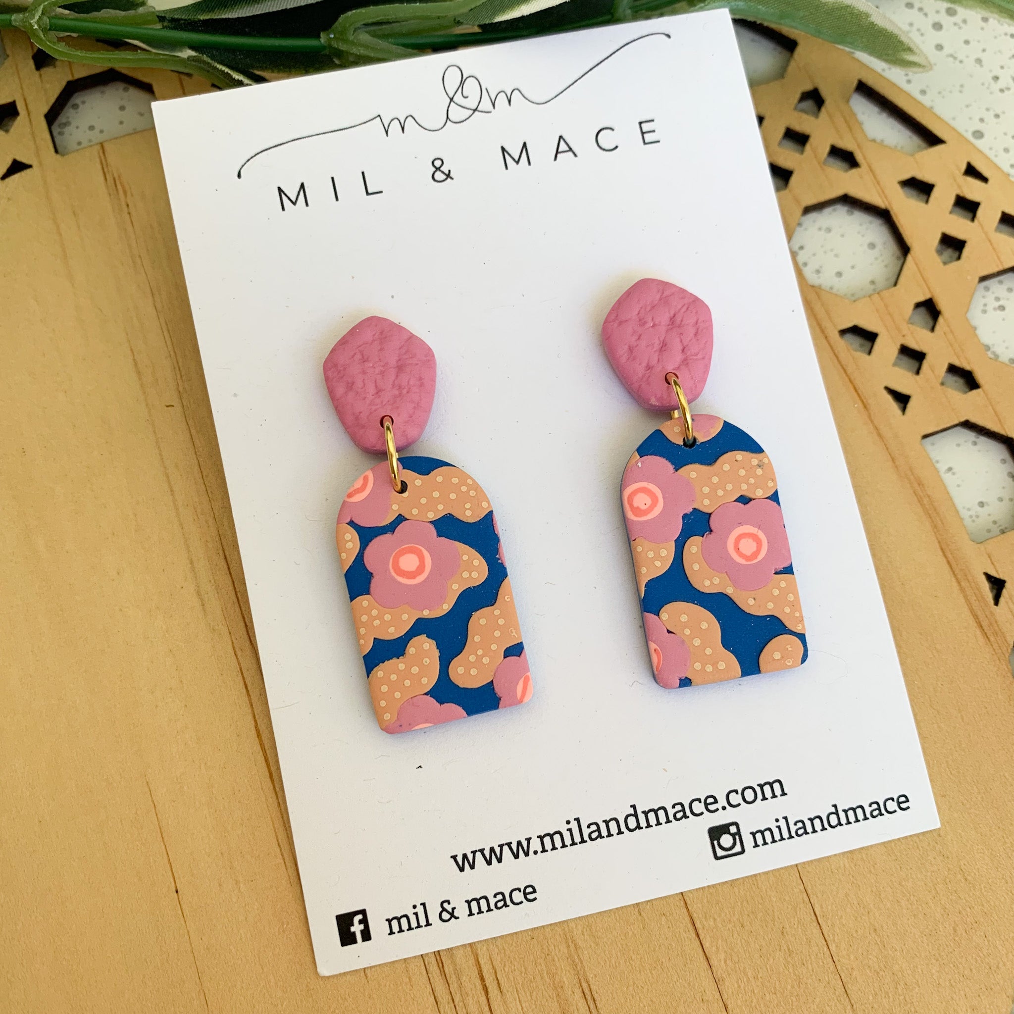 Spring Garden Polymer Clay Dangle Earrings