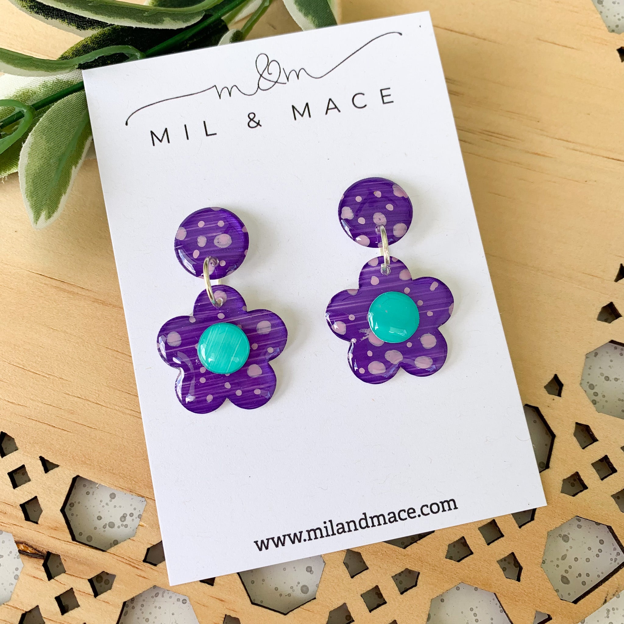 Spring Blues Yupo Dangle Earrings