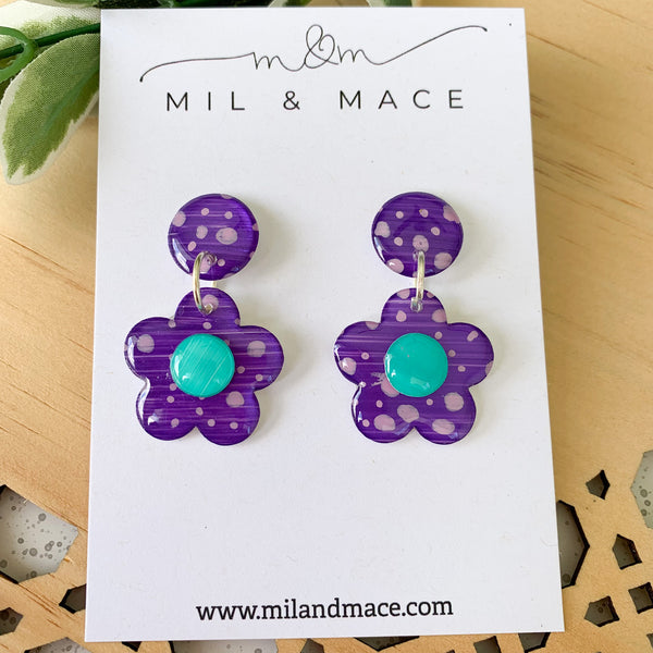 Spring Blues Yupo Dangle Earrings