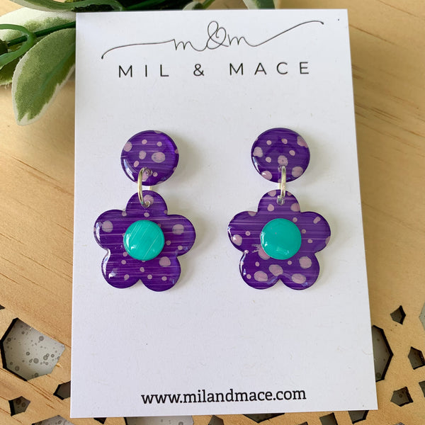Spring Blues Yupo Dangle Earrings