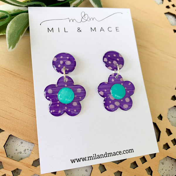 Spring Blues Yupo Dangle Earrings