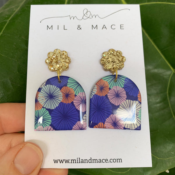 Spring Blues Yupo Dangle Earrings