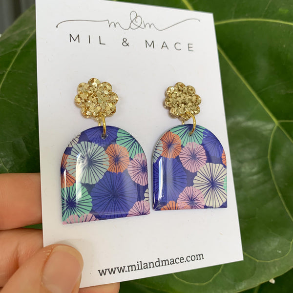 Spring Blues Yupo Dangle Earrings