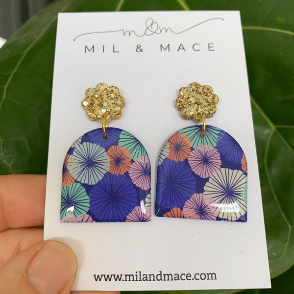 Spring Blues Yupo Dangle Earrings