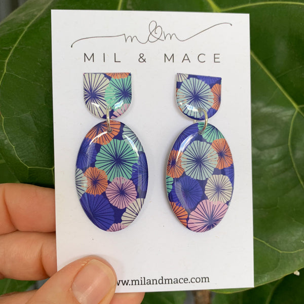 Spring Blues Yupo Dangle Earrings