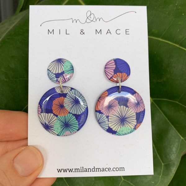 Spring Blues Yupo Dangle Earrings