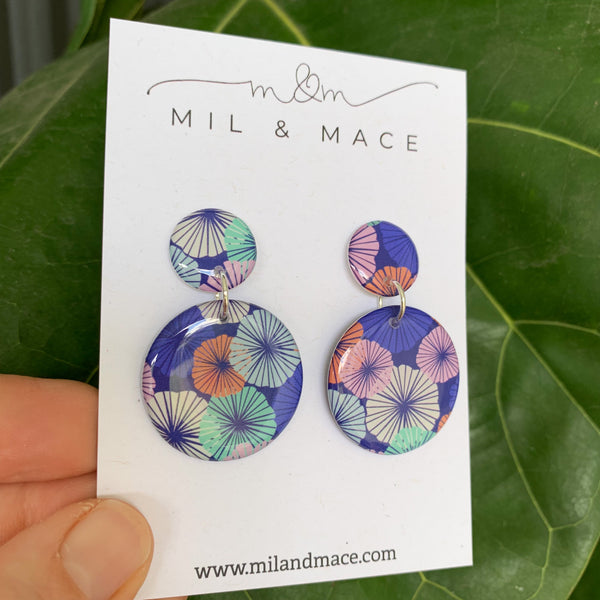 Spring Blues Yupo Dangle Earrings