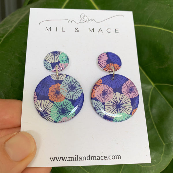 Spring Blues Yupo Dangle Earrings