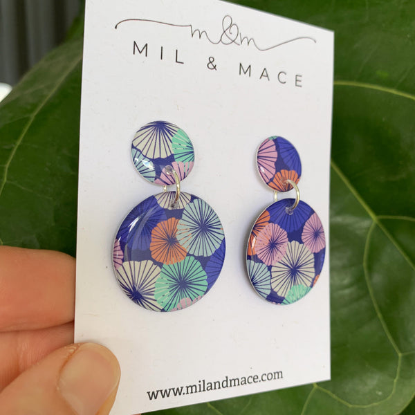 Spring Blues Yupo Dangle Earrings