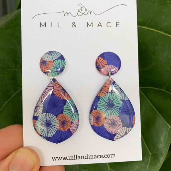 Spring Blues Yupo Dangle Earrings