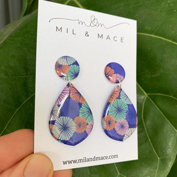 Spring Blues Yupo Dangle Earrings