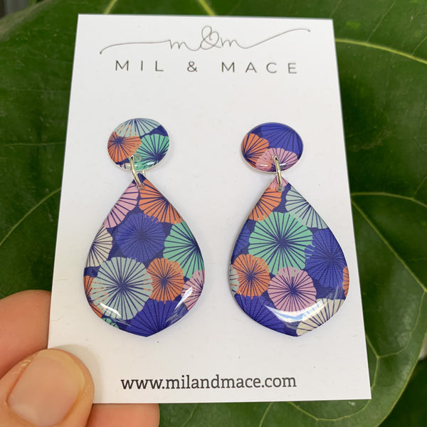 Spring Blues Yupo Dangle Earrings