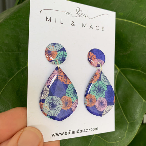 Spring Blues Yupo Dangle Earrings