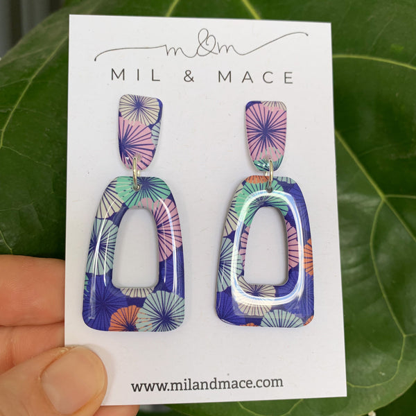 Spring Blues Yupo Dangle Earrings